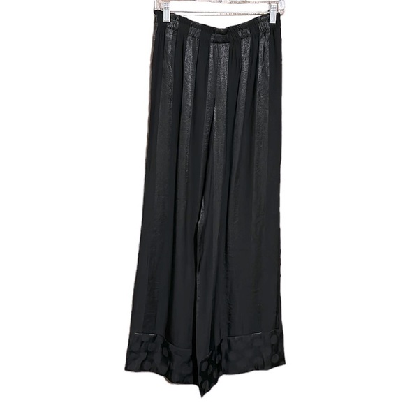 Victoria's Secret Satin Silky Wide Leg Flattering Lounge Black Pants Size Small - Picture 5 of 16